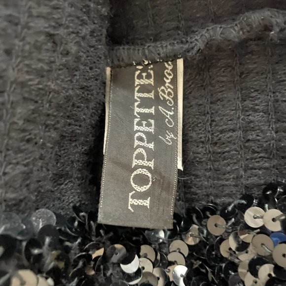 True Vintage 70s Disco Toppettes by A Brod Black Sequin Tube Top - Picture 8 of 8